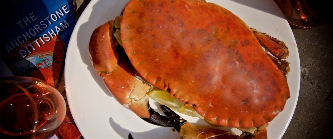A dressed crab dish served at Anchorstone Café
