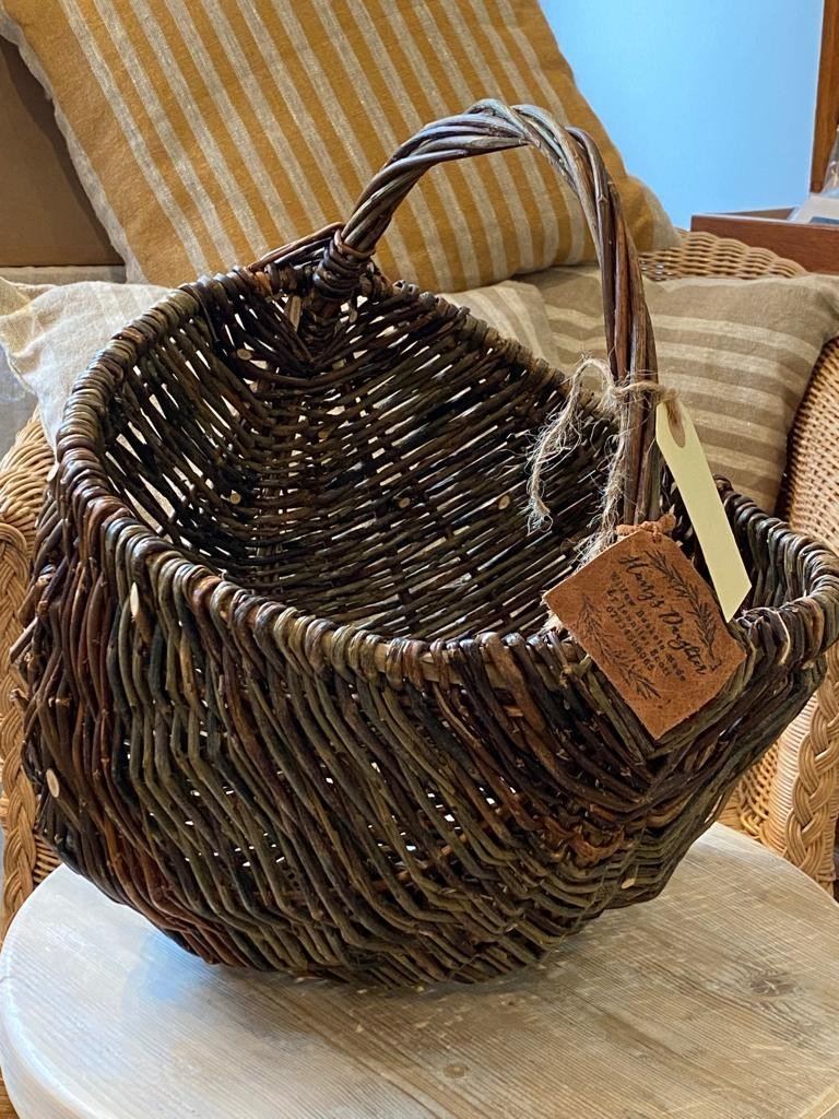 Handwoven baskets on display