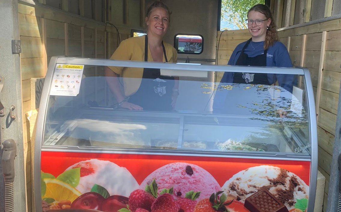 The family team behind the colourful gelato counter