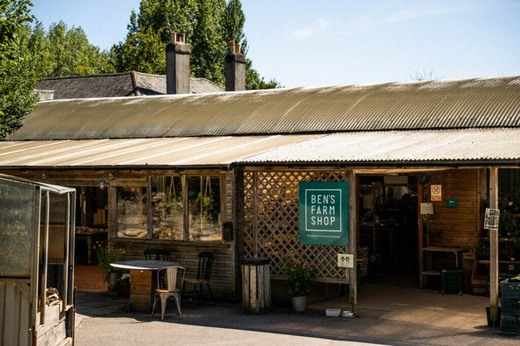 The entrance and conservatory frontage of Ben’s Staverton farm shop
