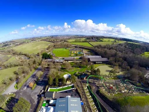 Aerial view of The BIG Sheep attraction at Abbotsham