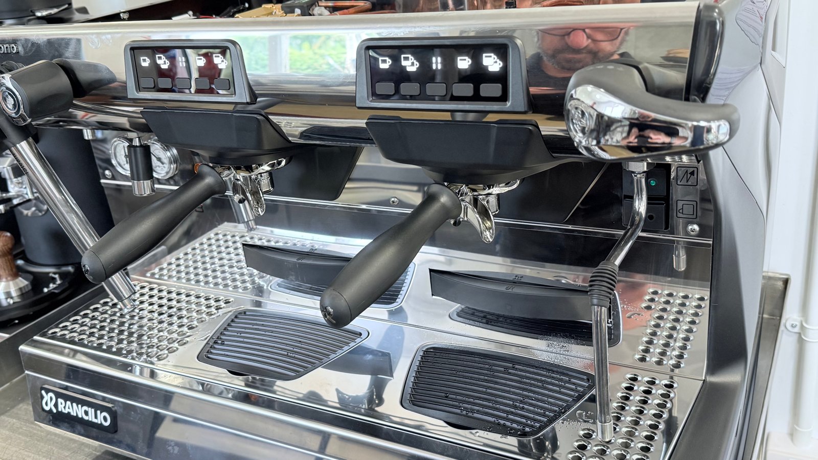 The espresso machine in the Bloomin’ Lovely Flower Farm café