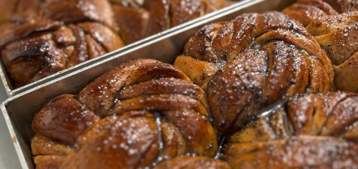 Freshly baked cardamom buns at Canteen