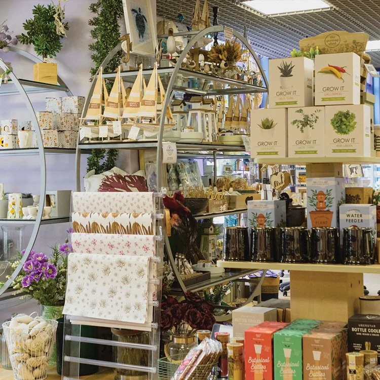 Gifts, plants and homeware displayed at China Blue