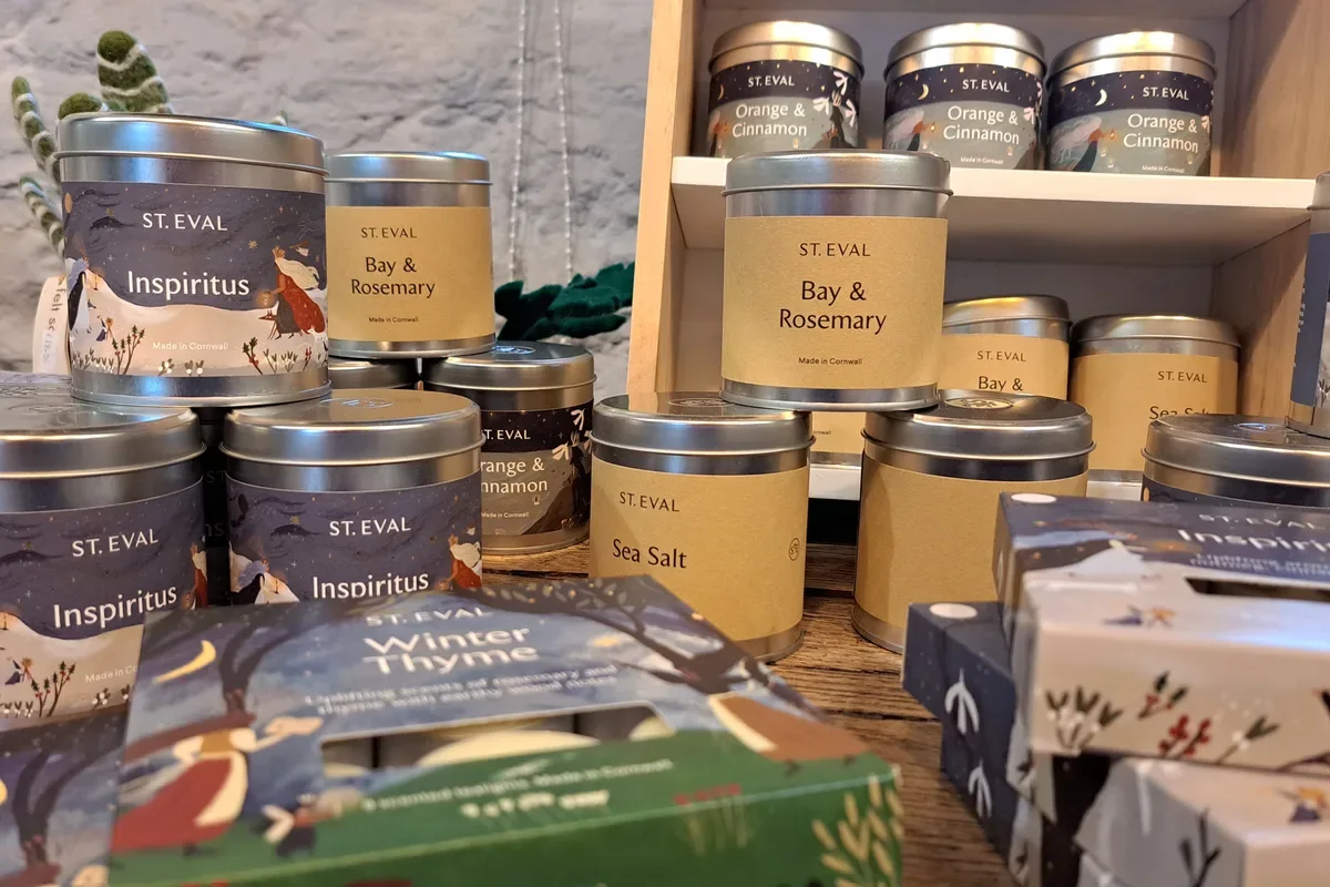 Candles and gifts displayed in the Welcome Centre Shop
