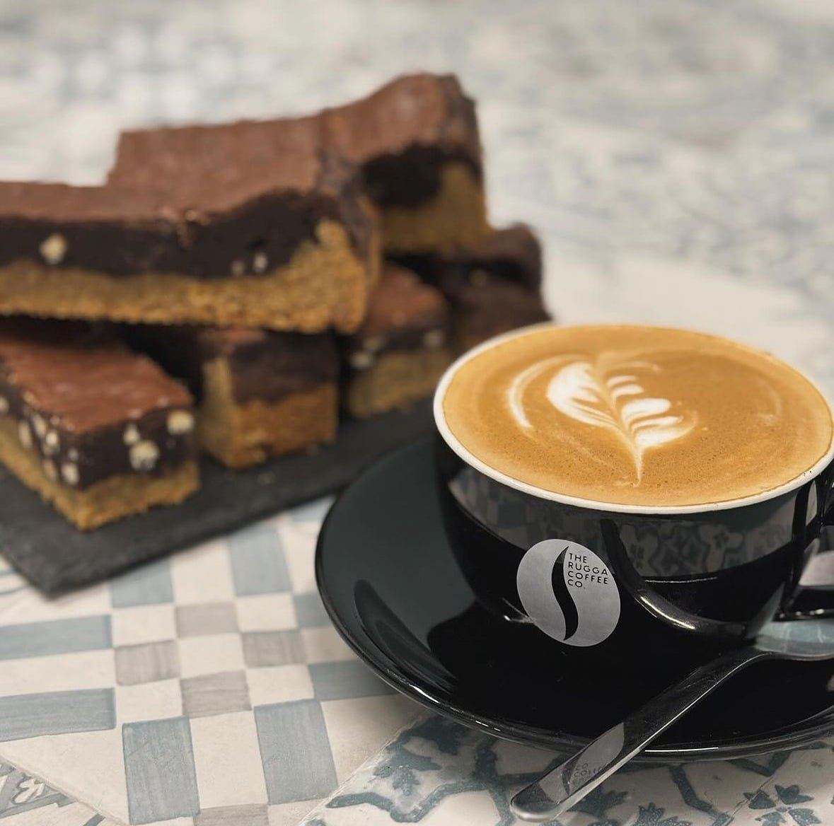 Coffee and layered bakes at Devonmade