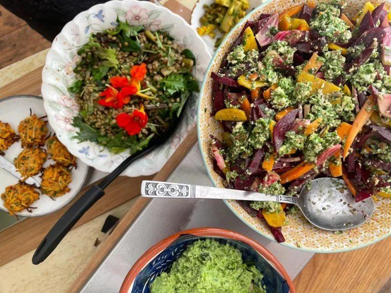 Colourful salads at The Feel Good Larder