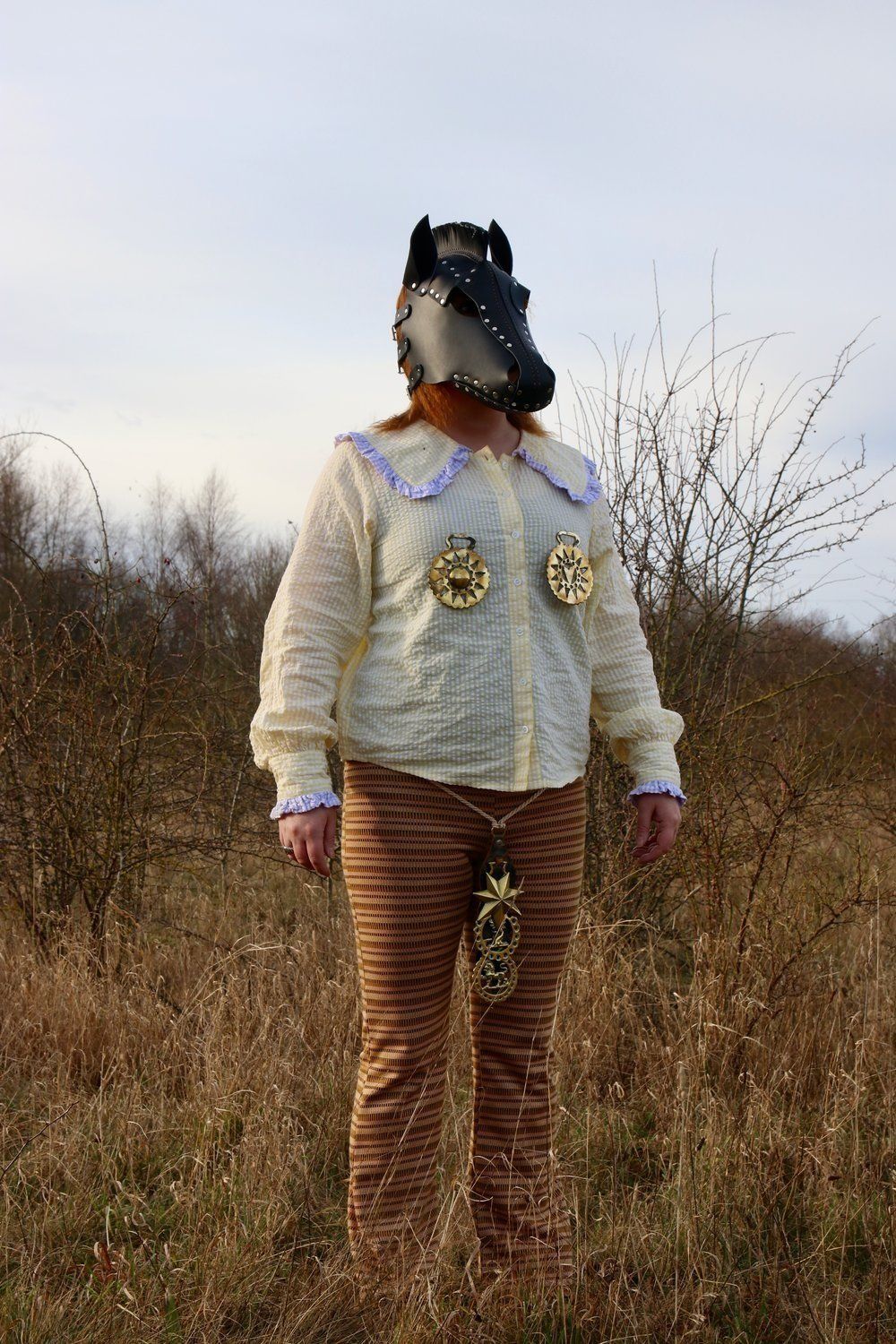 Field System printed sweatshirt photographed outdoors