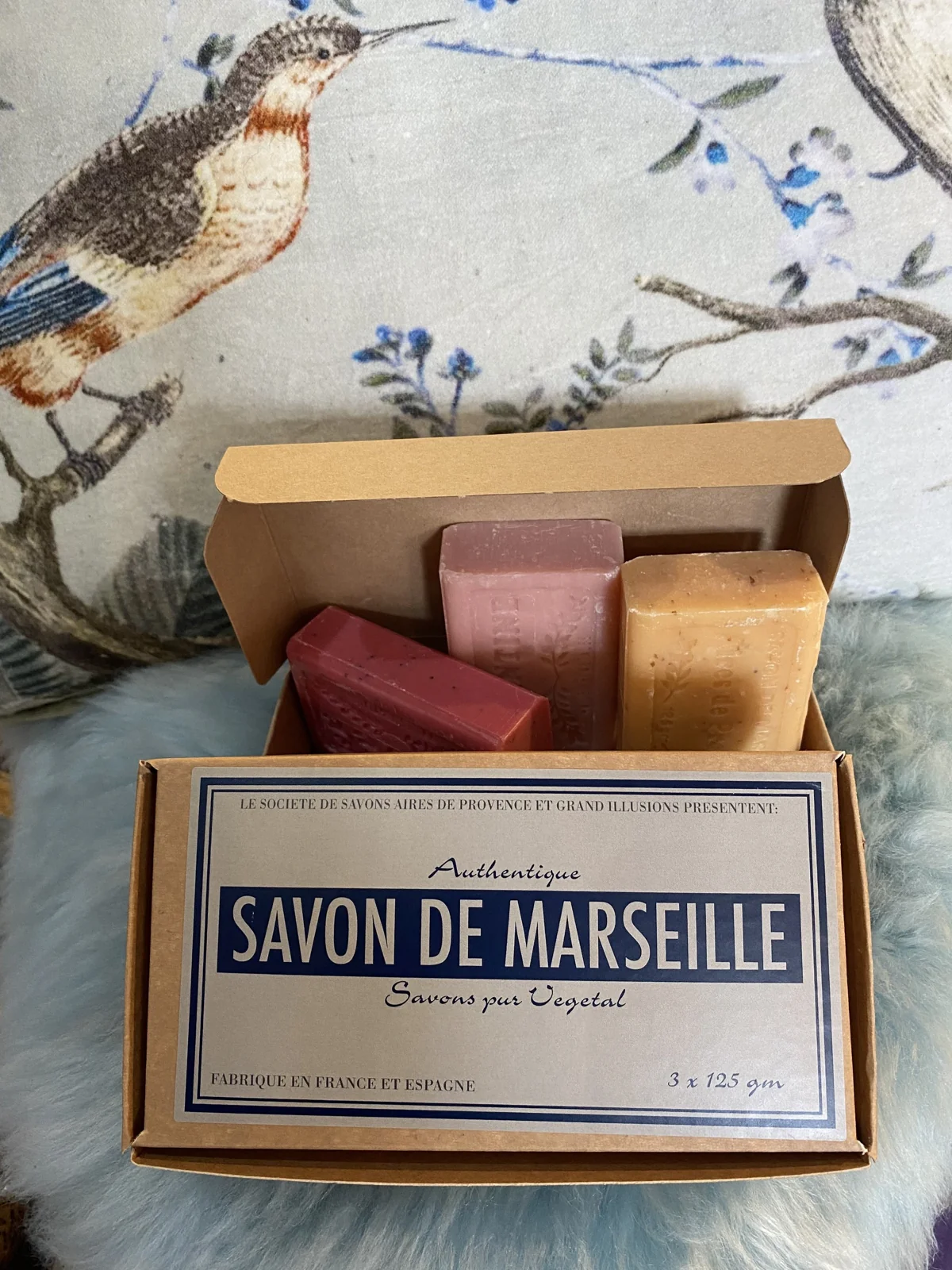 Marseille soap bars in a presentation box