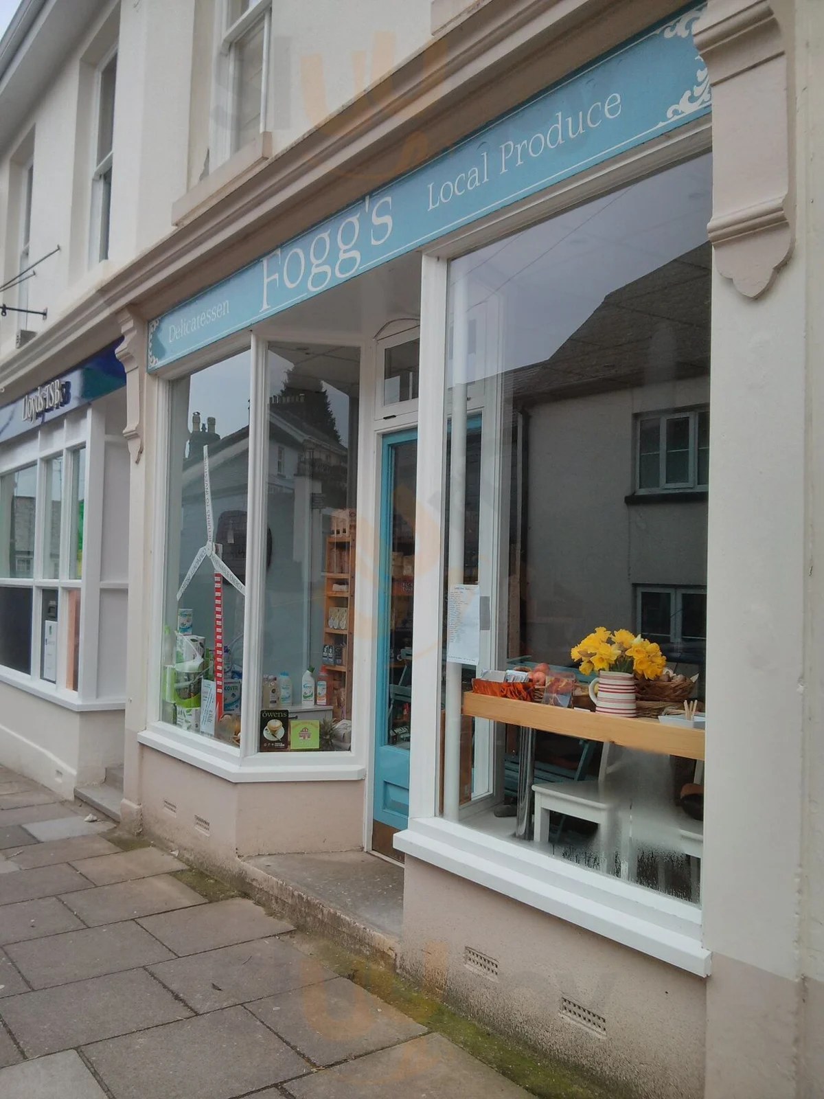 Fogg’s Deli shopfront with its name above the window and produce in the display