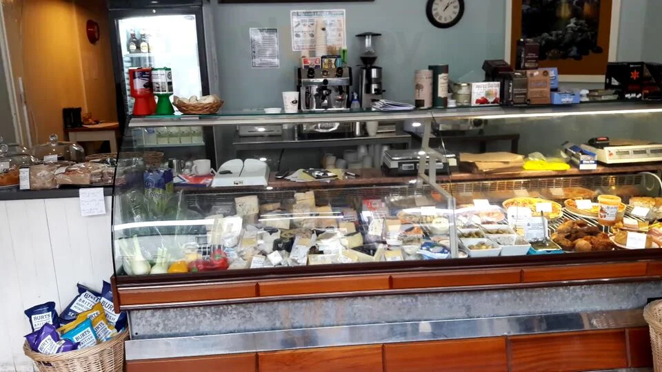 The deli counter and shelves inside Fogg’s Deli