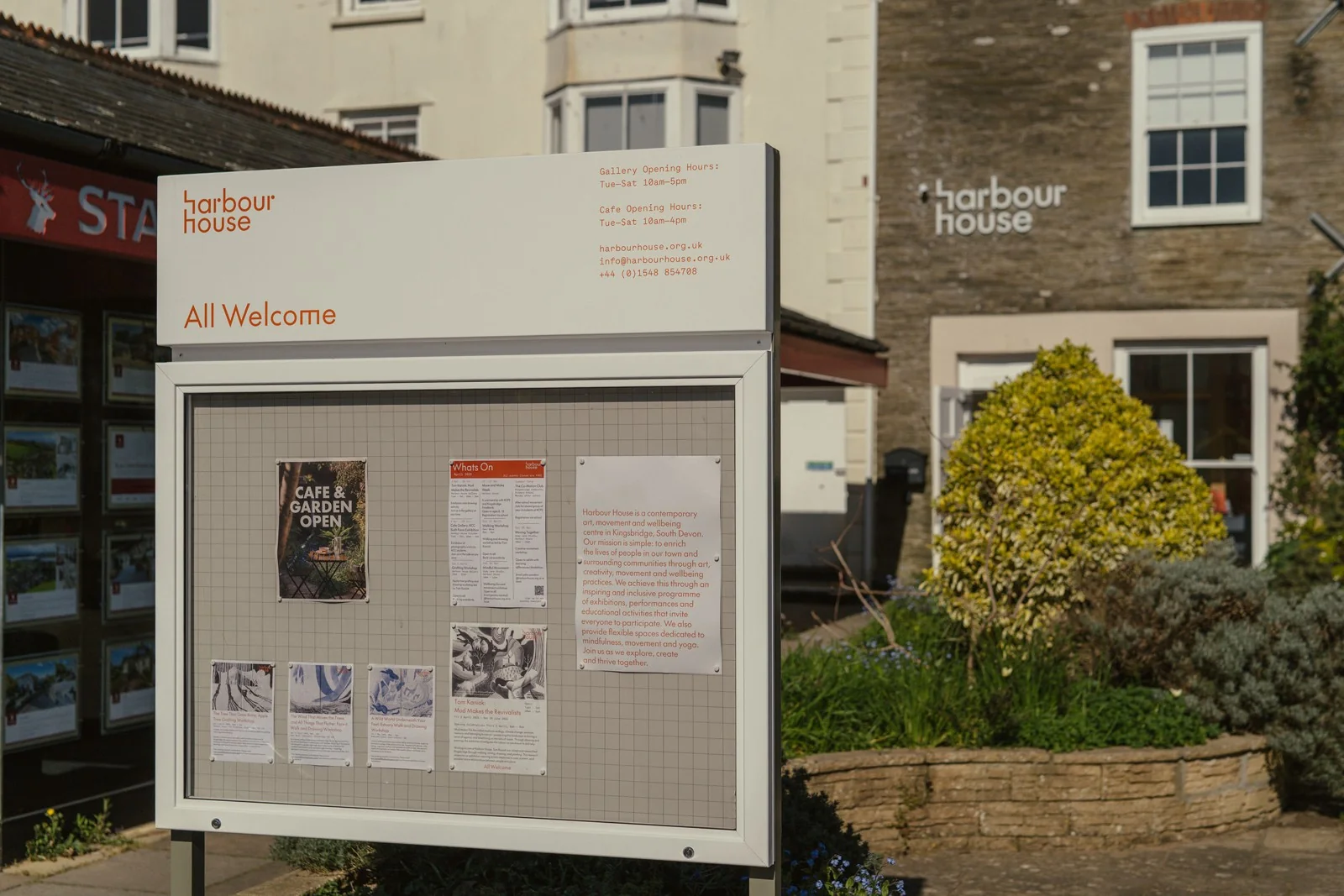 Harbour House entrance signage beside its Kingsbridge building