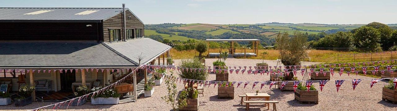 Heron Valley’s courtyard with countryside views beyond