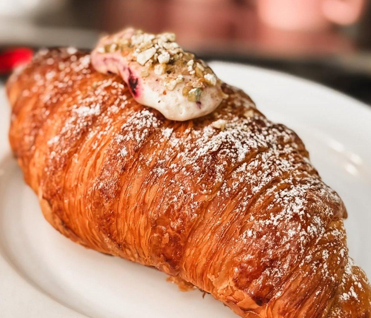 A flaky filled croissant at Luna’s Bakehouse