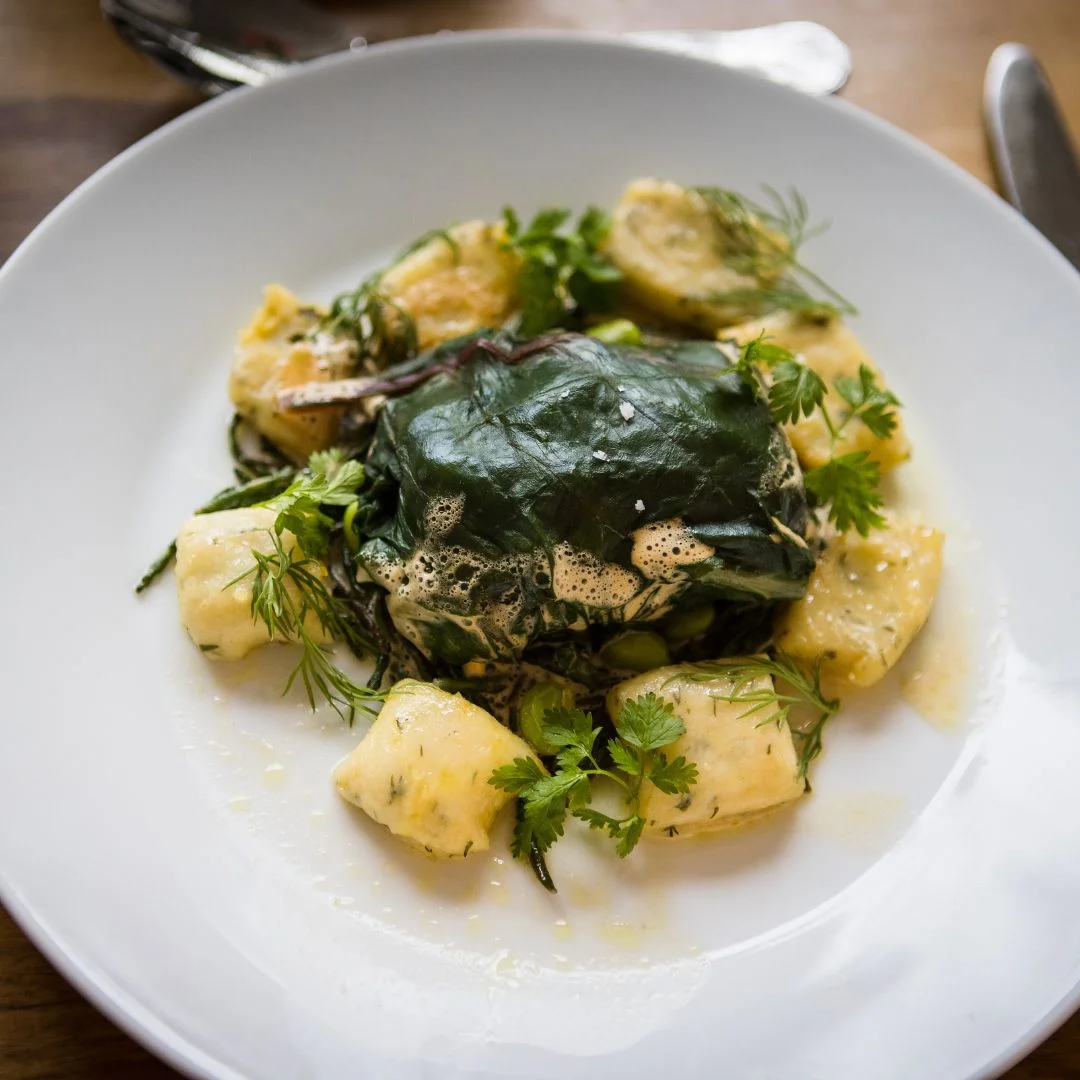 A carefully plated pasta dish in Nomad Larder’s official gallery