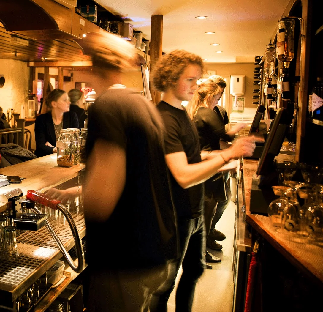 The team working behind the bar at Rumour