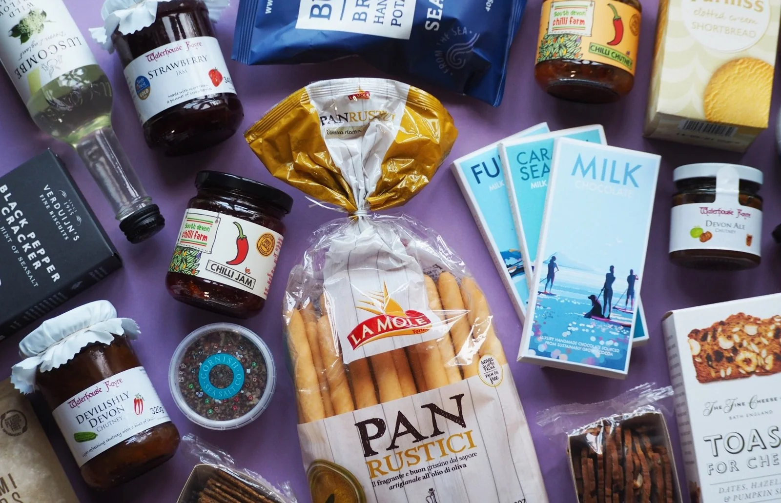 A selection of preserves, biscuits and provisions from Salcombe Delicatessen