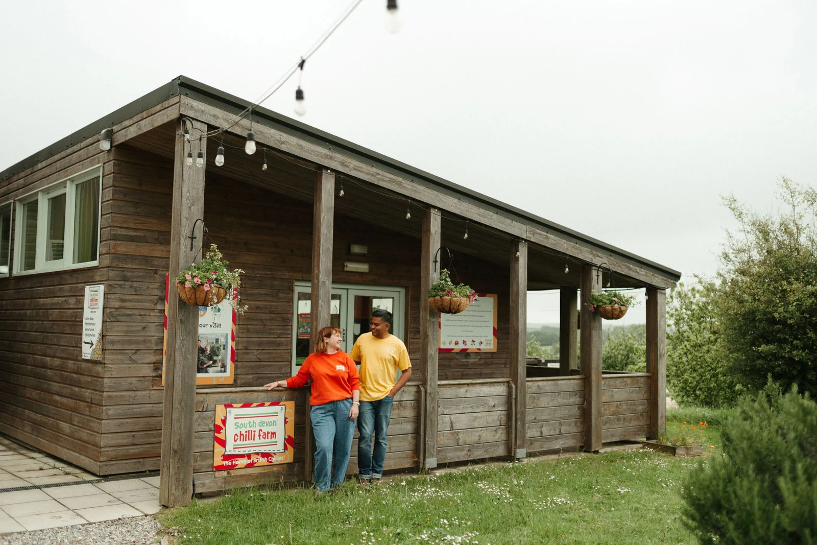 Wooden farm shop building at South Devon Chilli Farm