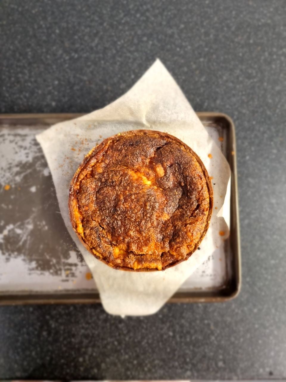 A caramelised pastry in paper