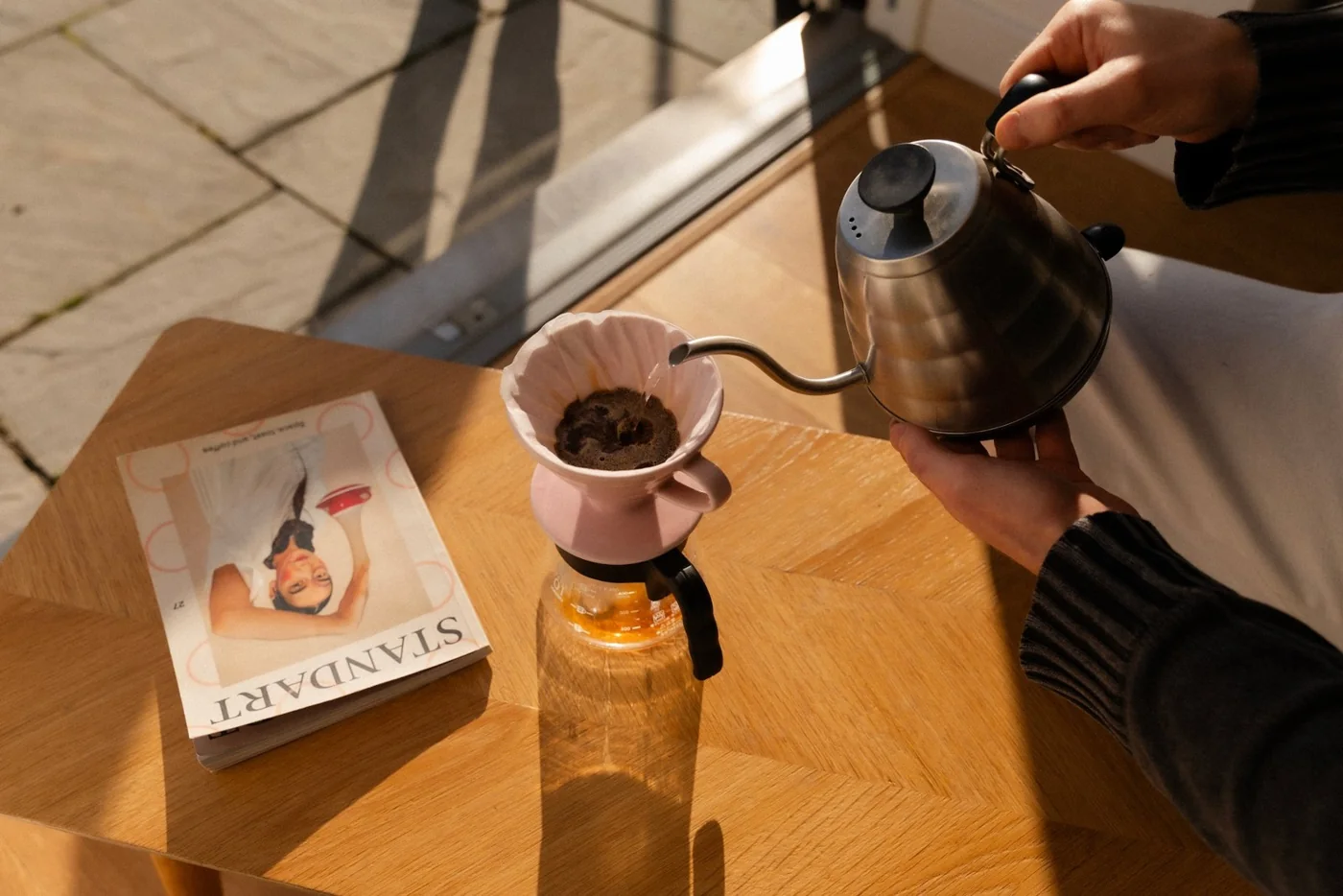 Pour-over coffee being made at The Curator