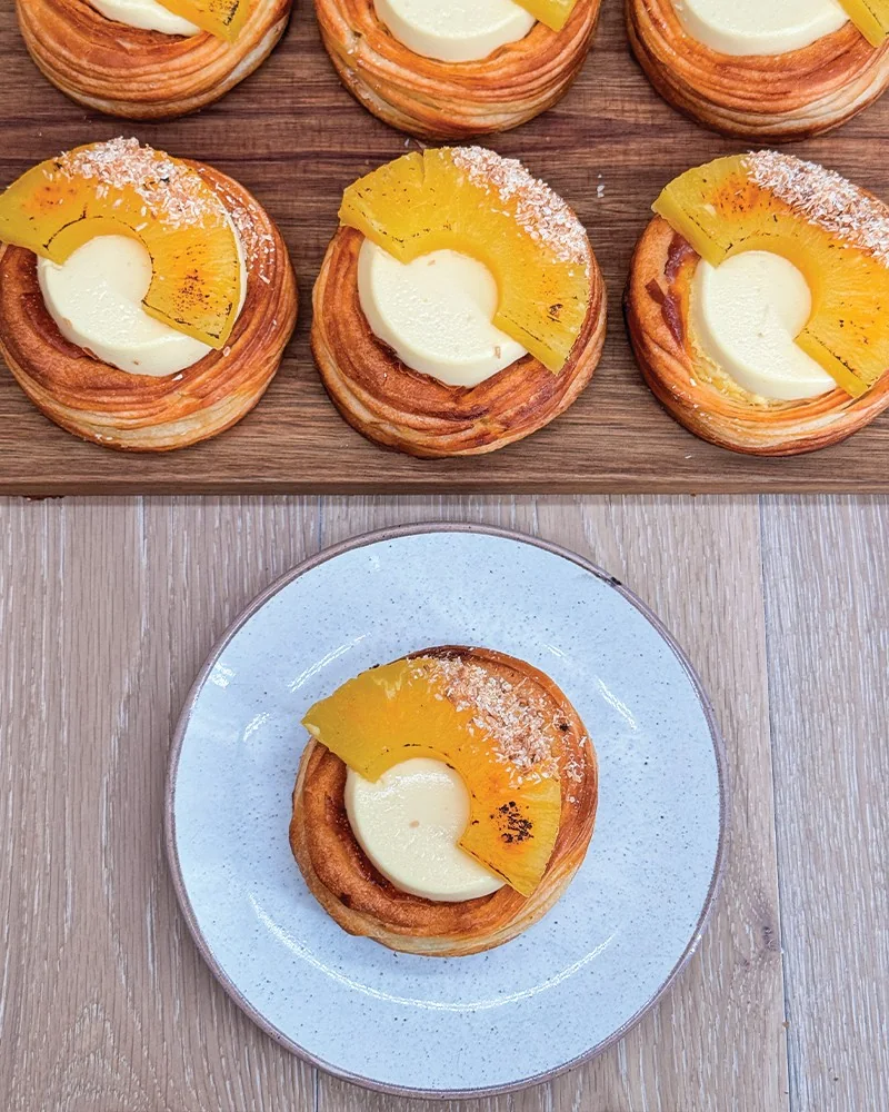 Golden pastries with bright fruit centres at The Daily Knead
