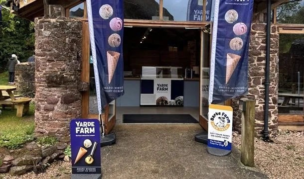 Ice-cream serving counter at The Linhay