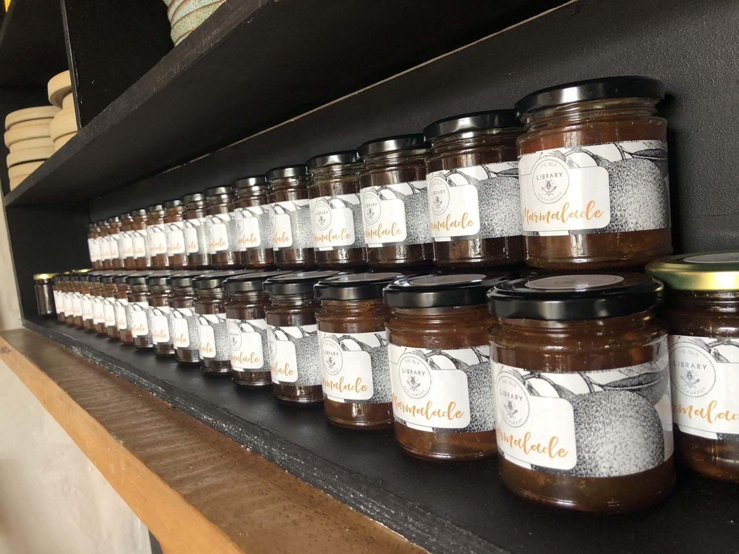 Jars of homemade preserves at The Old Library