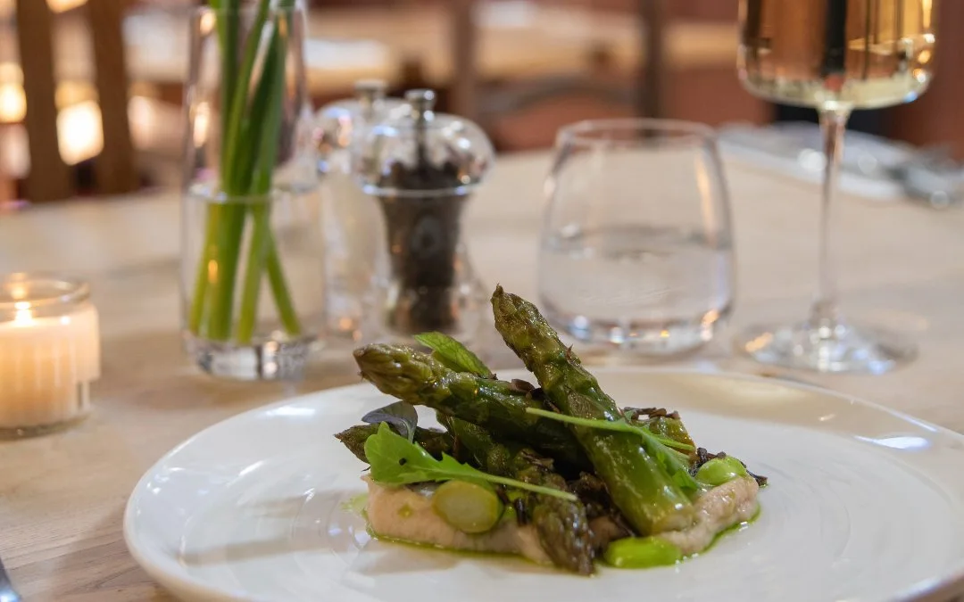 A seasonal asparagus dish at the White Hart